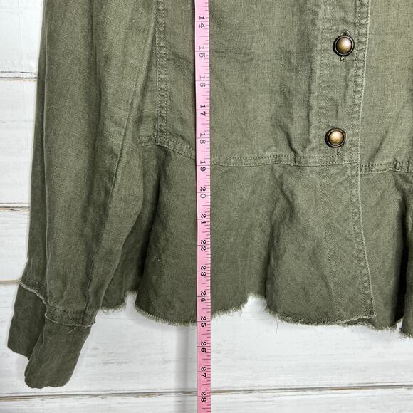 INC International Concepts Embroidered Utility Jacket Linen Green Size XL - Picture 7 of 8